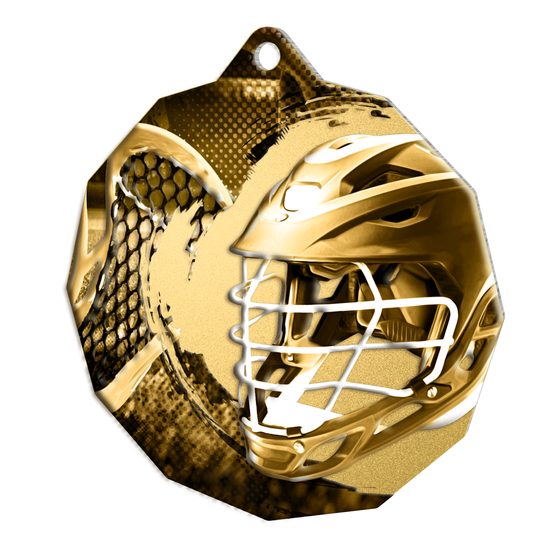 Polygon Classic Stainless Steel Lacrosse Medal
