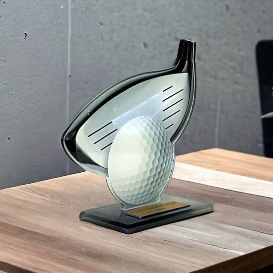Cannes Printed Acrylic Golf Trophy