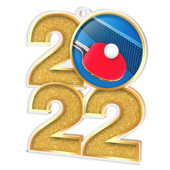 Table Tennis 2022 Gold Acrylic Medal