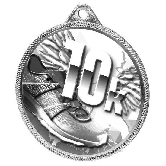 10k Running Texture Classic 3D Print Silver Medal