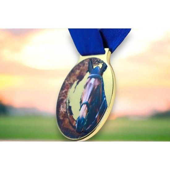 Sacul Horse Color Texture 3D Print Medal