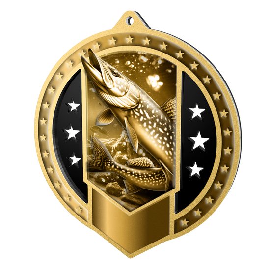 Noir Stainless Steel Fishing Classic Medal
