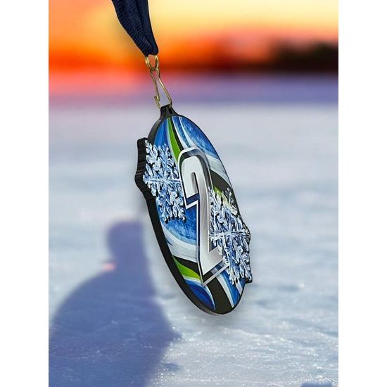 Rincon Black Acrylic Snowflake Medal