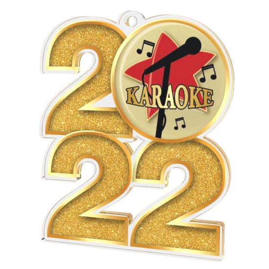 Karaoke 2022 Gold Acrylic Medal