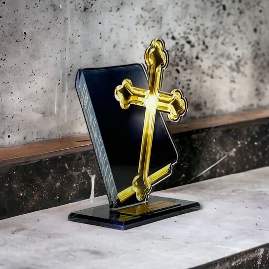 Cannes Printed Acrylic Church Cross Trophy