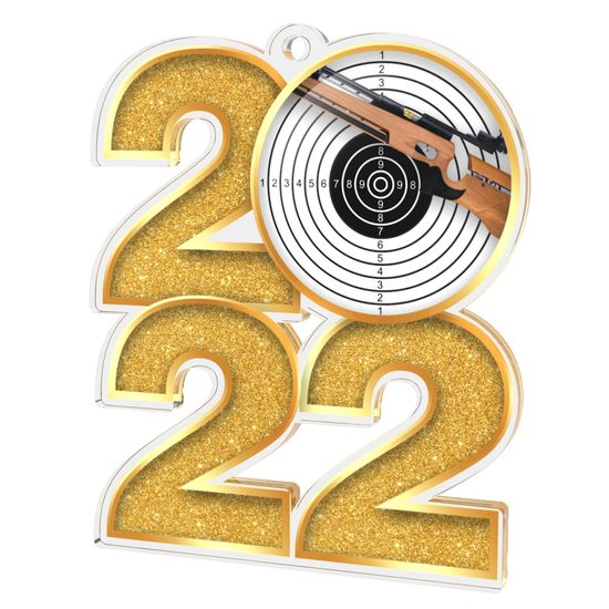 Shooting Rifle 2022 Gold Acrylic Medal