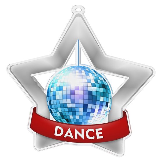 Dance Glitterball Mini Star Silver Medal