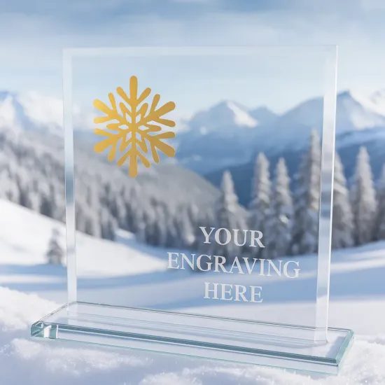 Titanium Glass and Metal Fusion Snowflake Trophy