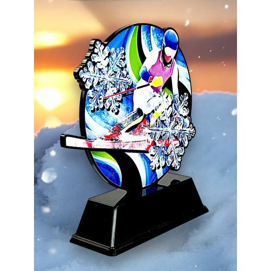 Roswell Black Acrylic Skiing Trophy