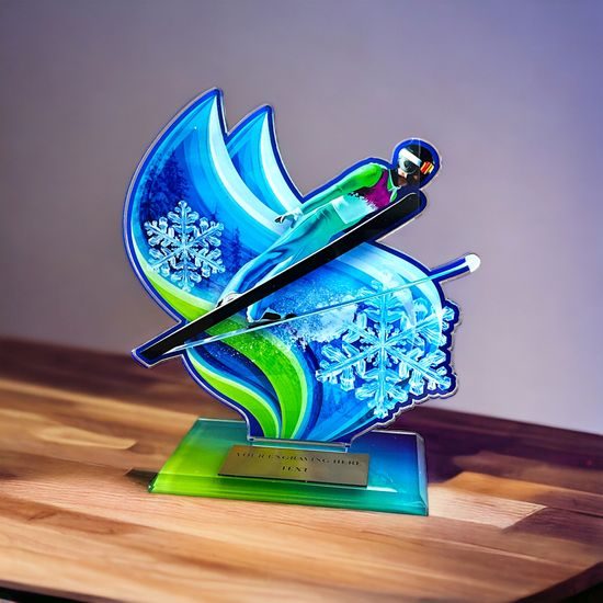 Cannes Printed Acrylic Ski Jumping Trophy