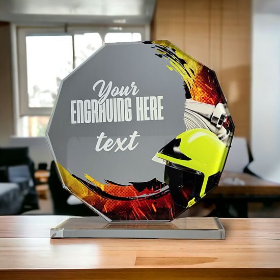 Hopper Firefighter Glass Award