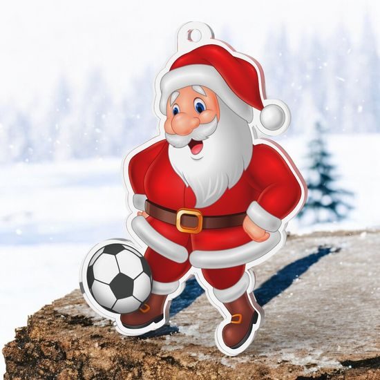 Jolly Father Christmas Soccer Medal