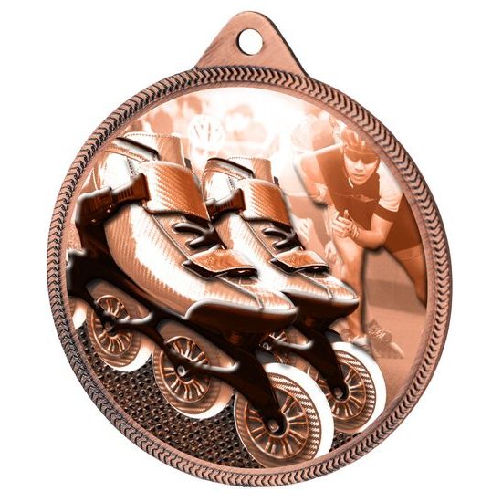 Inline Skating Classic Texture 3D Print Bronze Medal