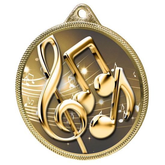Music Notes Classic Texture 3D Print Gold Medal