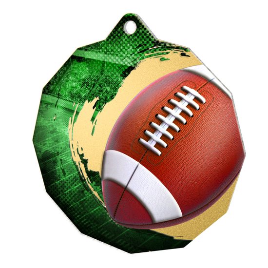 Polygon Stainless Steel American football Medal