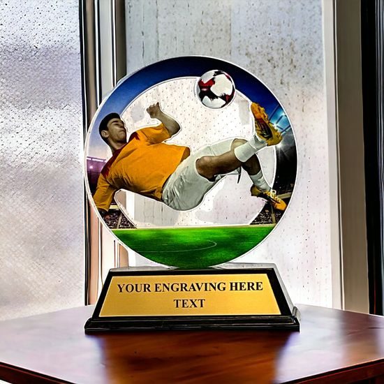 Prague Soccer Scissor Kick Player Trophy