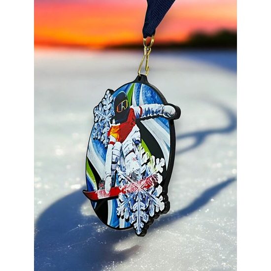 Rincon Black Acrylic Snowboarding Medal