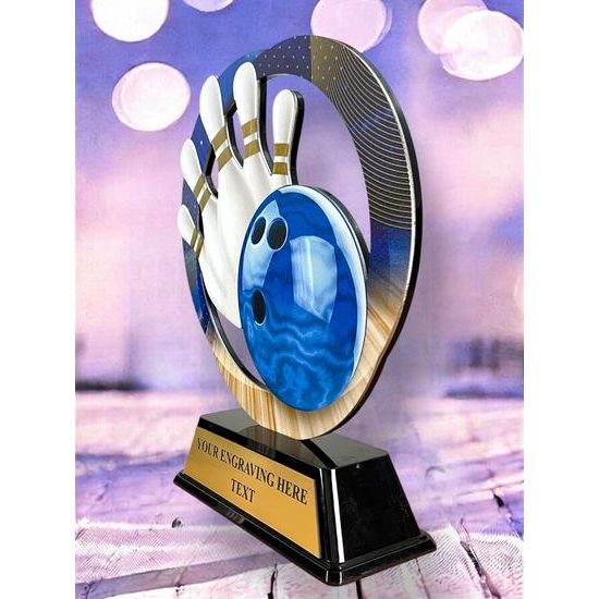 Onyx Stainless Steel Bowling Trophy