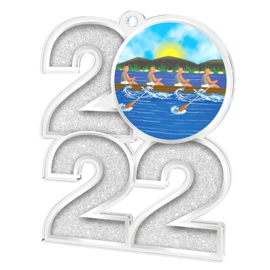 Rowing 2022 Silver Acrylic Medal