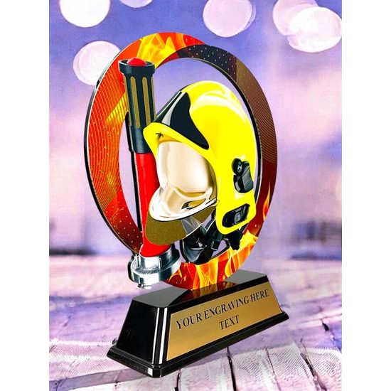 Onyx Stainless Steel Firefighters Trophy