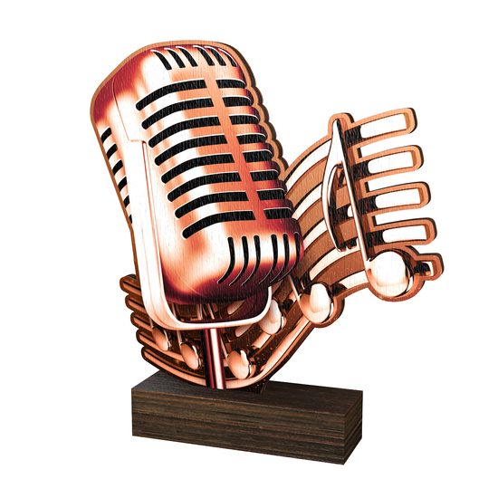 Sierra Classic Microphone Singing Real Wood Trophy