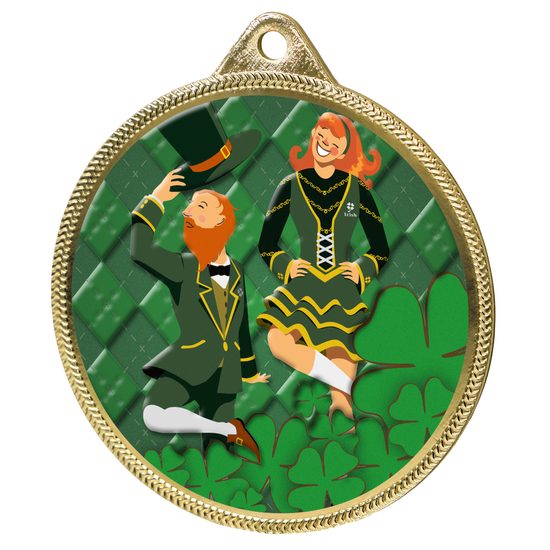 Irish Dance Color Texture 3D Print Gold Medal