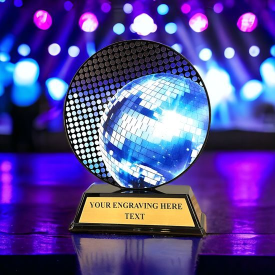 Roswell black acrylic Dance Glitter ball trophy
