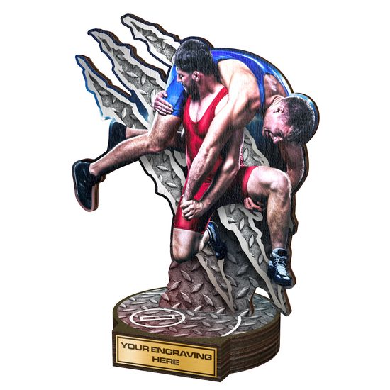 Grove Wrestling Real Wood Trophy