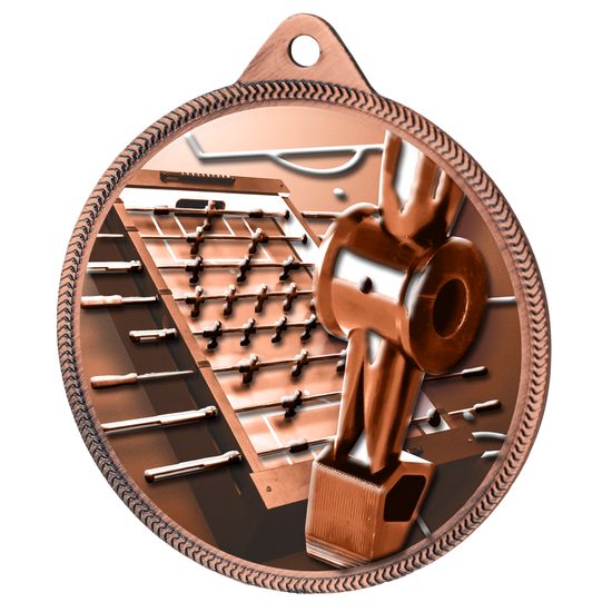 Foosball Classic Texture 3D Print Bronze Medal