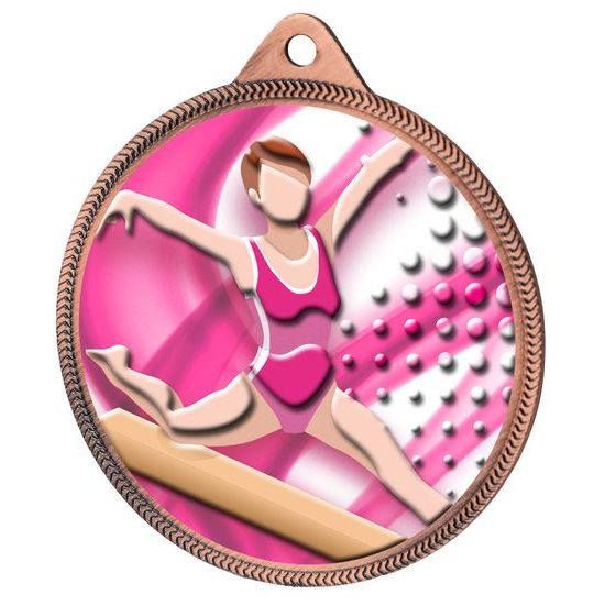 Gymnastics Girls Classic Color Texture 3D Print Bronze Medal
