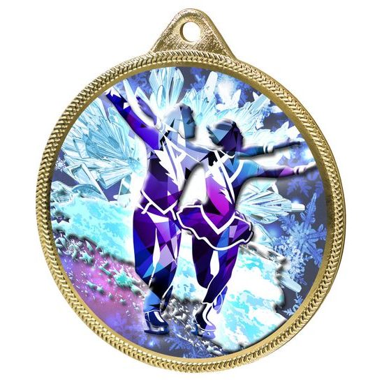 Ice Dance Skaters Color Texture 3D Print Gold Medal