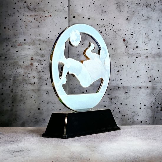 Prague Soccer Scissor Kick Player Trophy