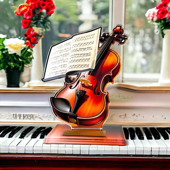 Cannes Printed Acrylic Violin Trophy