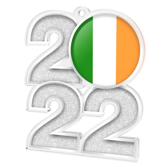 Ireland Flag Silver Acrylic 2022 Medal