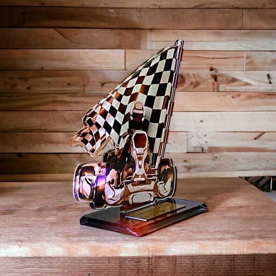 Cannes Printed Acrylic Go Karting Trophy