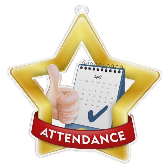 Attendance Mini Star Gold Medal