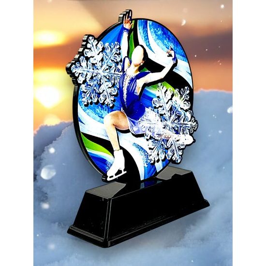 Roswell Black Acrylic Ice Skating Trophy