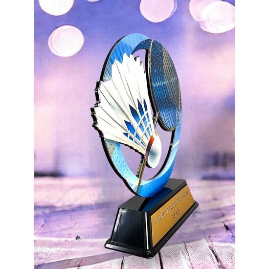 Onyx Stainless Steel Badminton Trophy