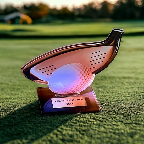 Cannes Printed Acrylic Golf Trophy