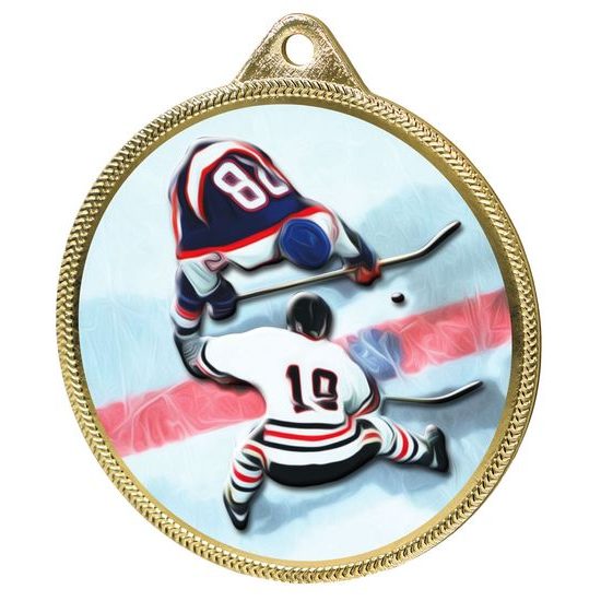 Ice Hockey Color Texture 3D Print Gold Medal