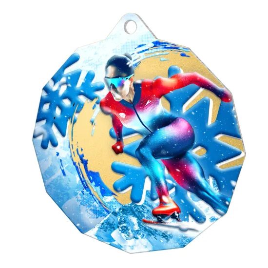 Polygon Stainless Steel Speed Skating Medal