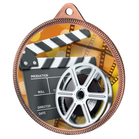 Film Color Texture 3D Print Bronze Medal