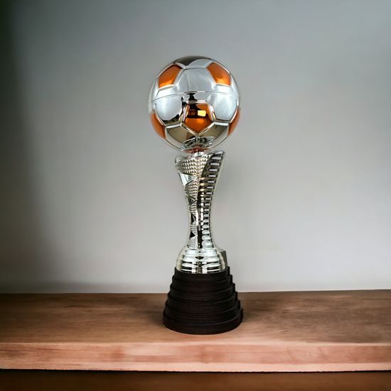 Eminent Silver and Orange Soccer Trophy