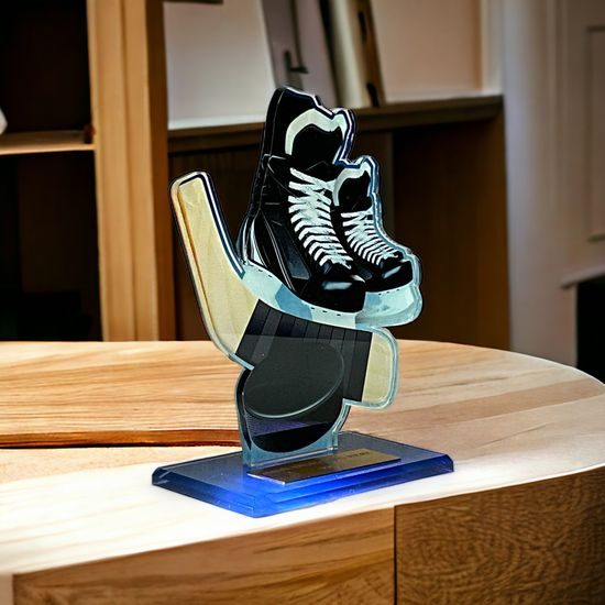 Cannes Printed Acrylic Ice Hockey Trophy