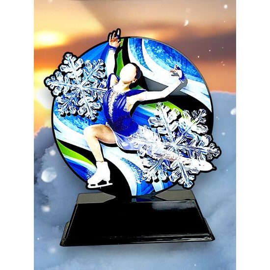 Roswell Black Acrylic Ice Skating Trophy