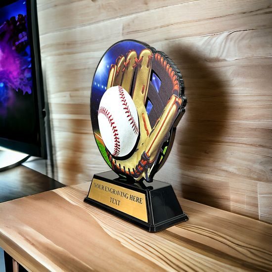 Roswell black acrylic Baseball trophy