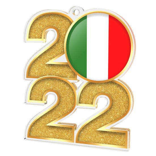 Italian Flag Gold Acrylic 2022 Medal