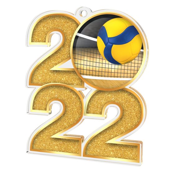 Volleyball 2022 Gold Acrylic Medal