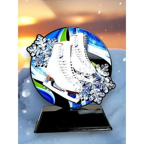 Roswell Black Acrylic Ice Skating Trophy