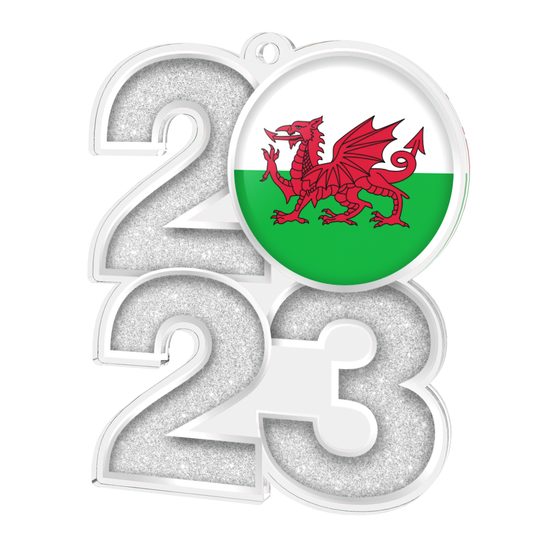 Welsh Flag Acrylic 2023 Medal